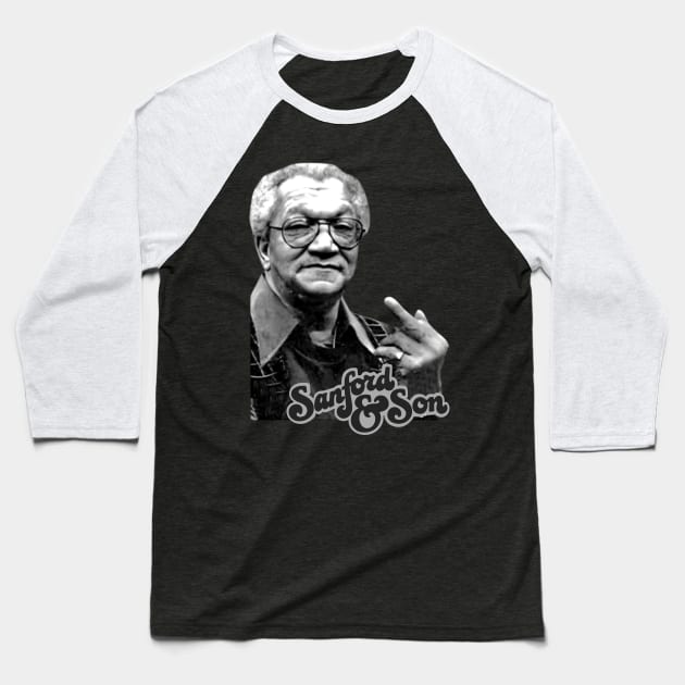 Black Finger - Redd Foxx Baseball T-Shirt by Sweetfuzzo